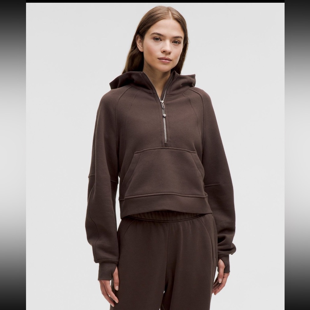NWT Scuba Oversized Half-Zip Hoodie/ Espresso & Xs/s